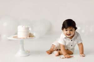 Bentonville cake smash photographer, NWA cake smash photography, baby birthday photoshoot near me