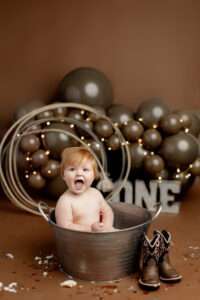 one year milestone session, NWA cake smash photographer, best baby photographer Cave Springs